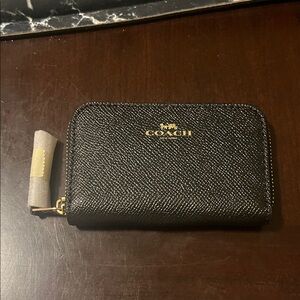 Coach Small Black Zip Around Accordion Wallet